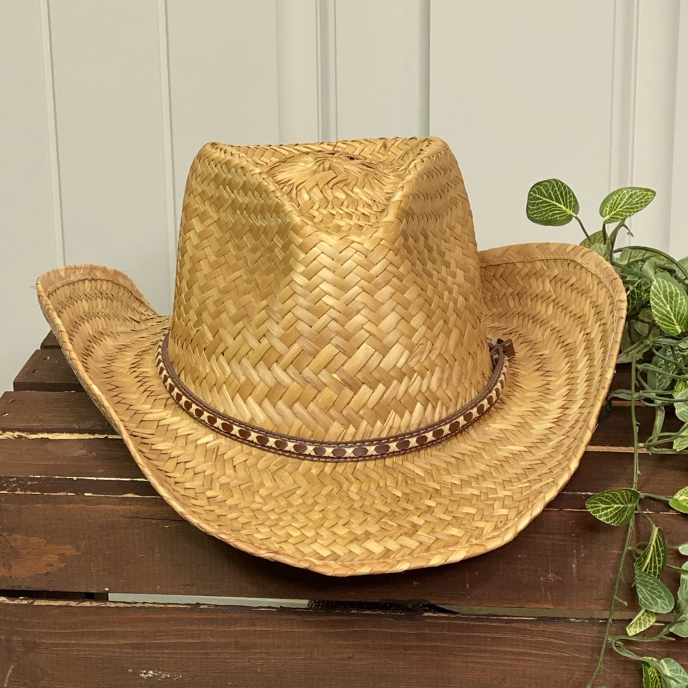 OLE Cowboy Straw Beige Natural Fiber Hat
